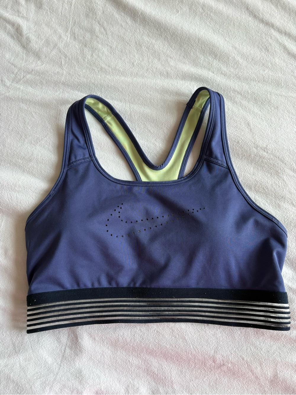 Nike Purple Racerback Sports Bra with Black & White Striped Band